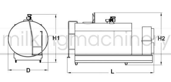 Horizantal tank dimension Milking Machinery